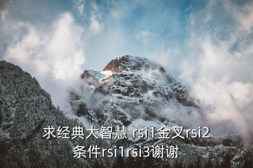 求經(jīng)典大智慧 rsi1金叉rsi2條件rsi1rsi3謝謝