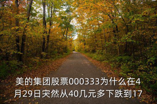 美的集團(tuán)股票000333為什么在4月29日宊然從40幾元多下跌到17