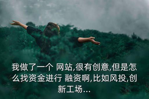 我做了一個 網(wǎng)站,很有創(chuàng)意,但是怎么找資金進行 融資啊,比如風投,創(chuàng)新工場...