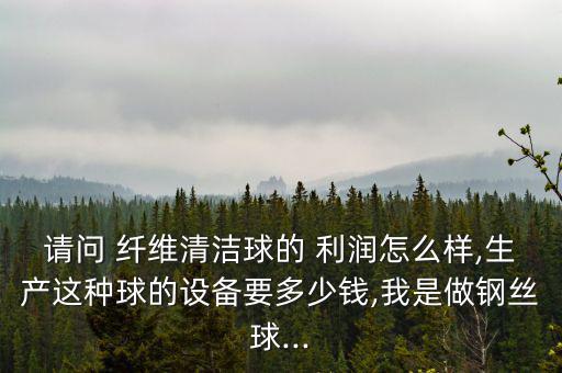 請問 纖維清潔球的 利潤怎么樣,生產(chǎn)這種球的設備要多少錢,我是做鋼絲球...