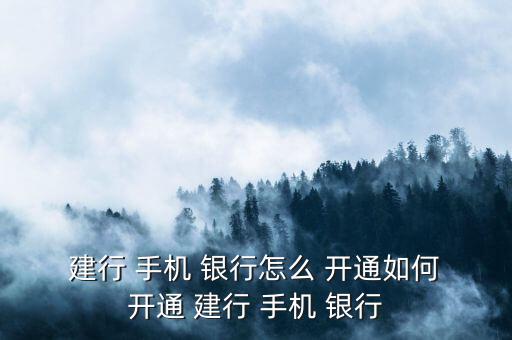  建行 手機(jī) 銀行怎么 開通如何 開通 建行 手機(jī) 銀行