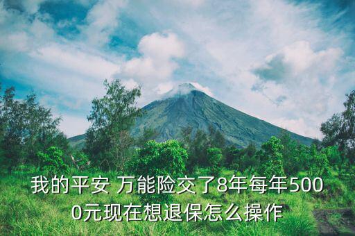 我的平安 萬能險(xiǎn)交了8年每年5000元現(xiàn)在想退保怎么操作