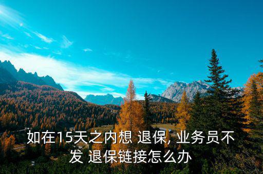 如在15天之內(nèi)想 退保, 業(yè)務(wù)員不發(fā) 退保鏈接怎么辦