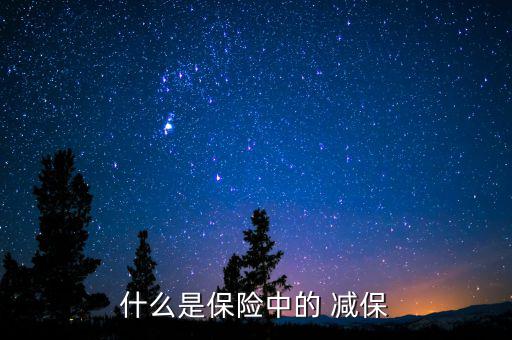 什么是保險(xiǎn)中的 減保