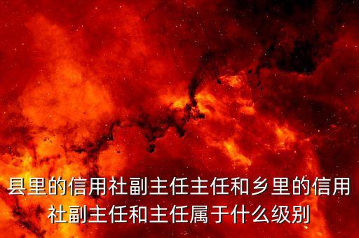 銀行副職是什么級(jí)別，縣里的信用社副主任主任和鄉(xiāng)里的信用社副主任和主任屬于什么級(jí)別