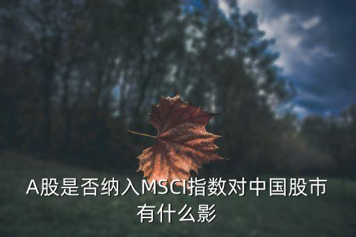 加入明晟指數(shù)有什么用，中國A股納入明晟會有什么影響