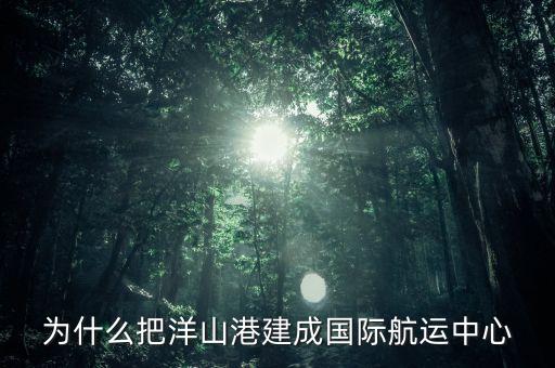 為什么建洋山港，上海為什么需要建設(shè)大小洋山港口