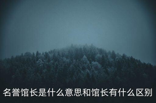 名譽(yù)館長(zhǎng)是什么意思和館長(zhǎng)有什么區(qū)別