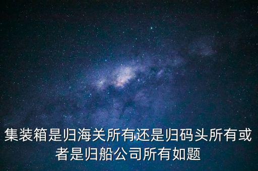 重慶長江輪船公司集裝箱分公司屬于什么性質(zhì)，集裝箱是船公司的么