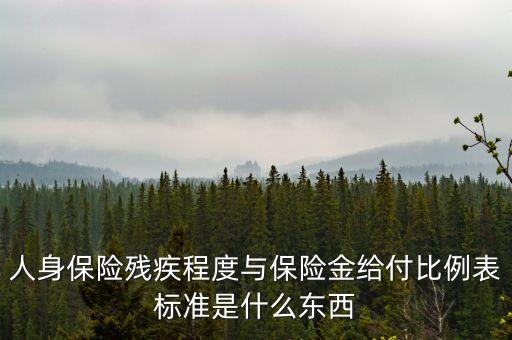 什么叫給付比例，人身保險殘疾程度與保險金給付比例表標準是什么東西