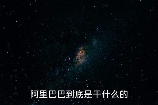 阿里巴巴到底是干什么的