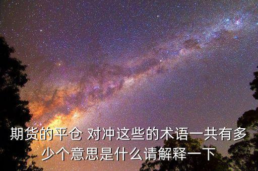 期貨的平倉 對沖這些的術(shù)語一共有多少個意思是什么請解釋一下