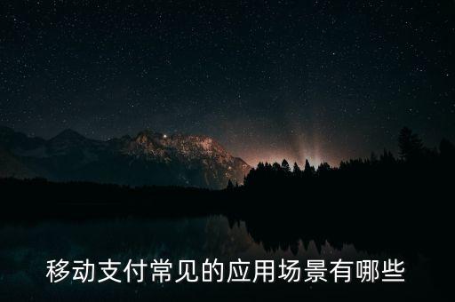 移動(dòng)支付常見(jiàn)的應(yīng)用場(chǎng)景有哪些