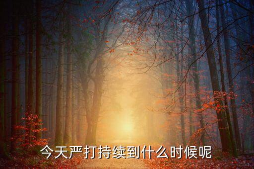 今天嚴(yán)打持續(xù)到什么時候呢