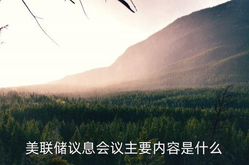 美聯(lián)儲(chǔ)議息會(huì)議主要內(nèi)容是什么