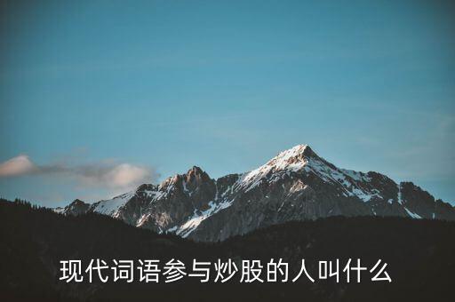 資深股民叫什么，現(xiàn)代詞語(yǔ)參與炒股的人叫什么