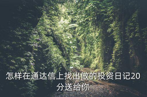 股票中的投資日記保存在什么位置，泰陽證券交易軟件自選股保存文件的地址是哪里