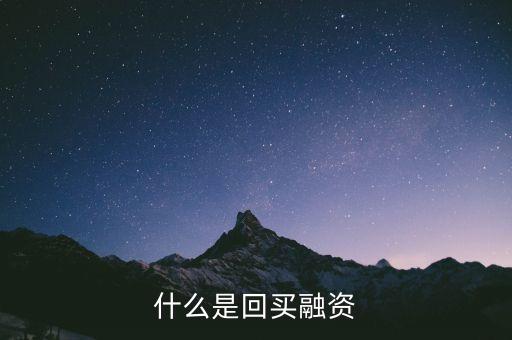 什么是回買(mǎi)融資