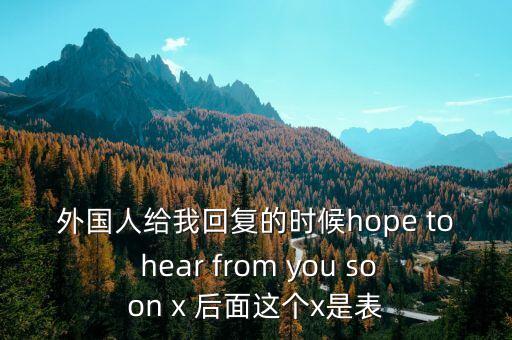 外國人給我回復的時候hope to hear from you soon x 后面這個x是表