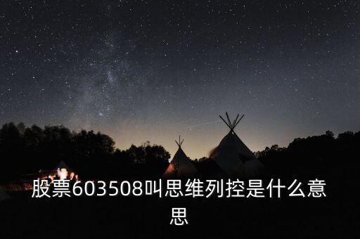 思維列控是什么公司，股票603508叫思維列控是什么意思