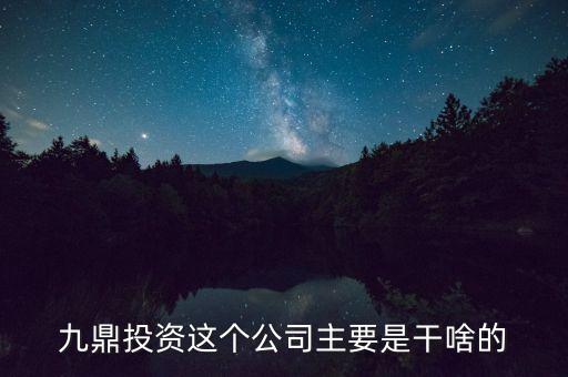 九鼎投資是做什么的，九鼎投資這個(gè)公司主要是干啥的