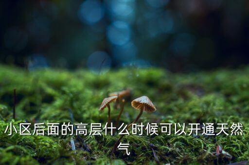 小區(qū)后面的高層什么時(shí)候可以開通天然氣