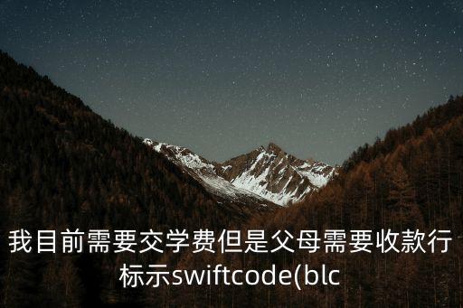 我目前需要交學(xué)費但是父母需要收款行標(biāo)示swiftcode(blc