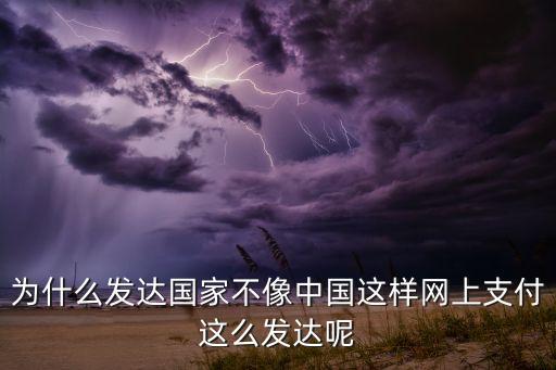 為什么發(fā)達國家不像中國這樣網(wǎng)上支付這么發(fā)達呢