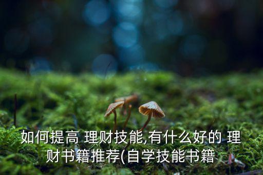 如何提高 理財技能,有什么好的 理財書籍推薦(自學技能書籍