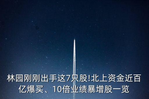 林園剛剛出手這7只股!北上資金近百億爆買、10倍業(yè)績暴增股一覽