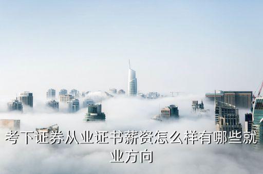 考下證券從業(yè)證書薪資怎么樣有哪些就業(yè)方向