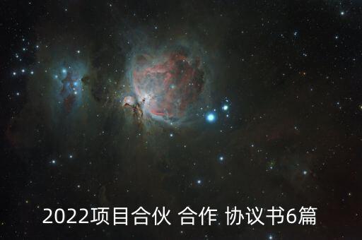 2022項目合伙 合作 協(xié)議書6篇