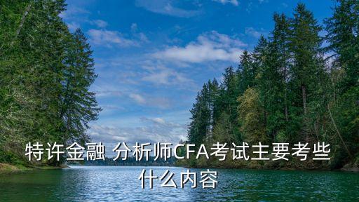 特許金融 分析師CFA考試主要考些什么內(nèi)容