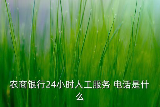 農(nóng)商銀行24小時(shí)人工服務(wù) 電話是什么