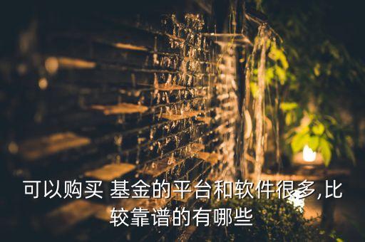 可以購(gòu)買(mǎi) 基金的平臺(tái)和軟件很多,比較靠譜的有哪些