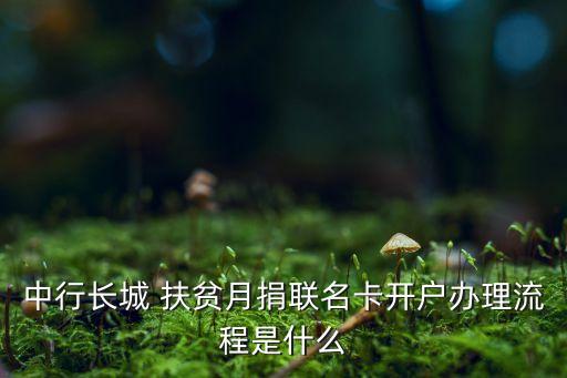 中行長(zhǎng)城 扶貧月捐聯(lián)名卡開戶辦理流程是什么