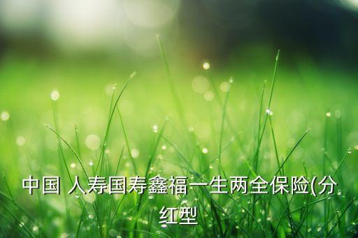 中國 人壽國壽鑫福一生兩全保險(分紅型