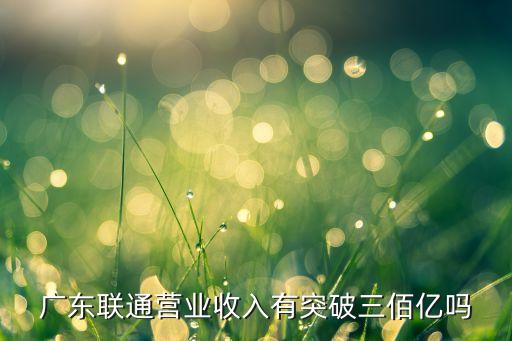 廣東聯(lián)通營(yíng)業(yè)收入有突破三佰億嗎