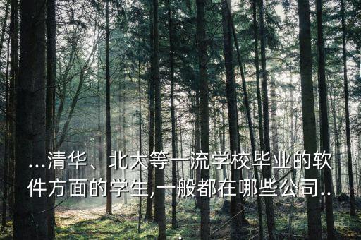 ...清華、北大等一流學(xué)校畢業(yè)的軟件方面的學(xué)生,一般都在哪些公司...