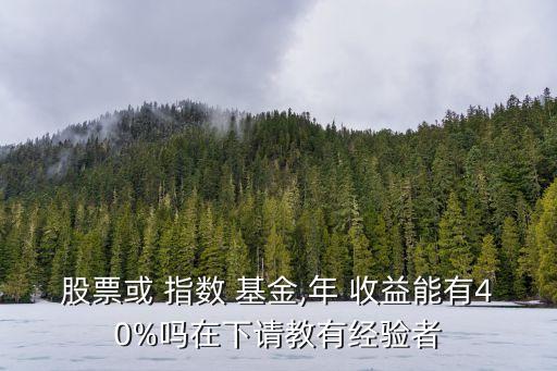 股票或 指數(shù) 基金,年 收益能有40%嗎在下請(qǐng)教有經(jīng)驗(yàn)者