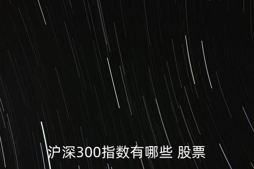 滬深300指數(shù)有哪些 股票