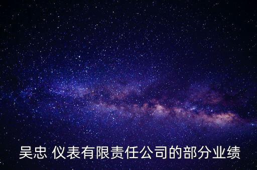  吳忠 儀表有限責任公司的部分業(yè)績