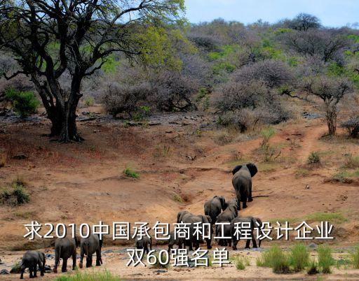 求2010中國(guó)承包商和工程設(shè)計(jì)企業(yè)雙60強(qiáng)名單