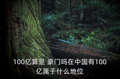 100億算是 豪門(mén)嗎在中國(guó)有100億屬于什么地位