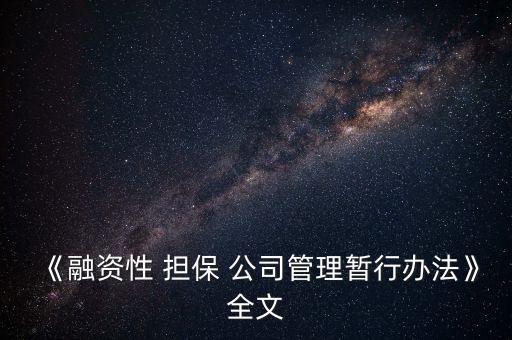 擔保公司風險評估