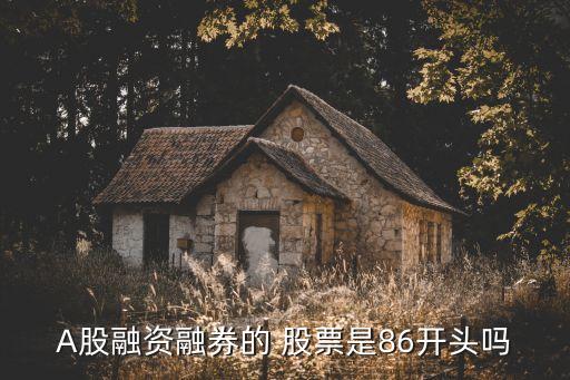 A股融資融券的 股票是86開頭嗎