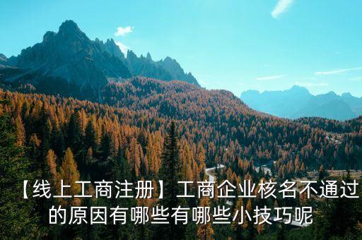 【線上工商注冊】工商企業(yè)核名不通過的原因有哪些有哪些小技巧呢