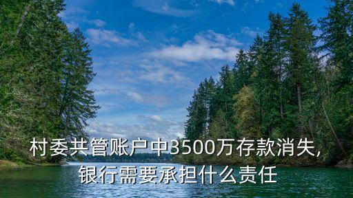 村委共管賬戶中3500萬存款消失, 銀行需要承擔什么責任