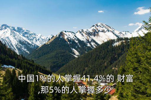 中國1%的人掌握41.4%的 財(cái)富,那5%的人掌握多少