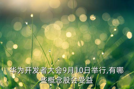 華為開(kāi)發(fā)者大會(huì)9月10日舉行,有哪些概念股會(huì)受益